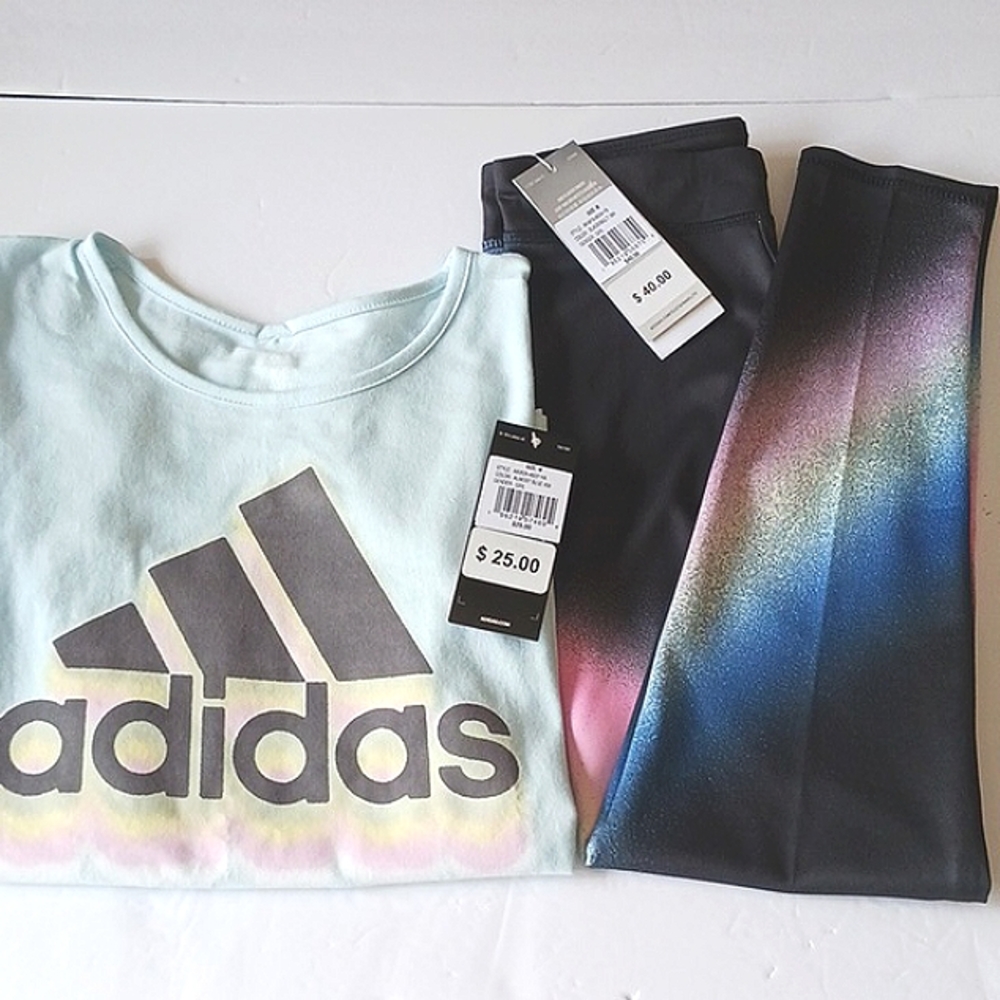 Adidas Aeroready 2 Piece Girl's Multi-Colored Athletic Set Size Medium - Picture 15 of 15